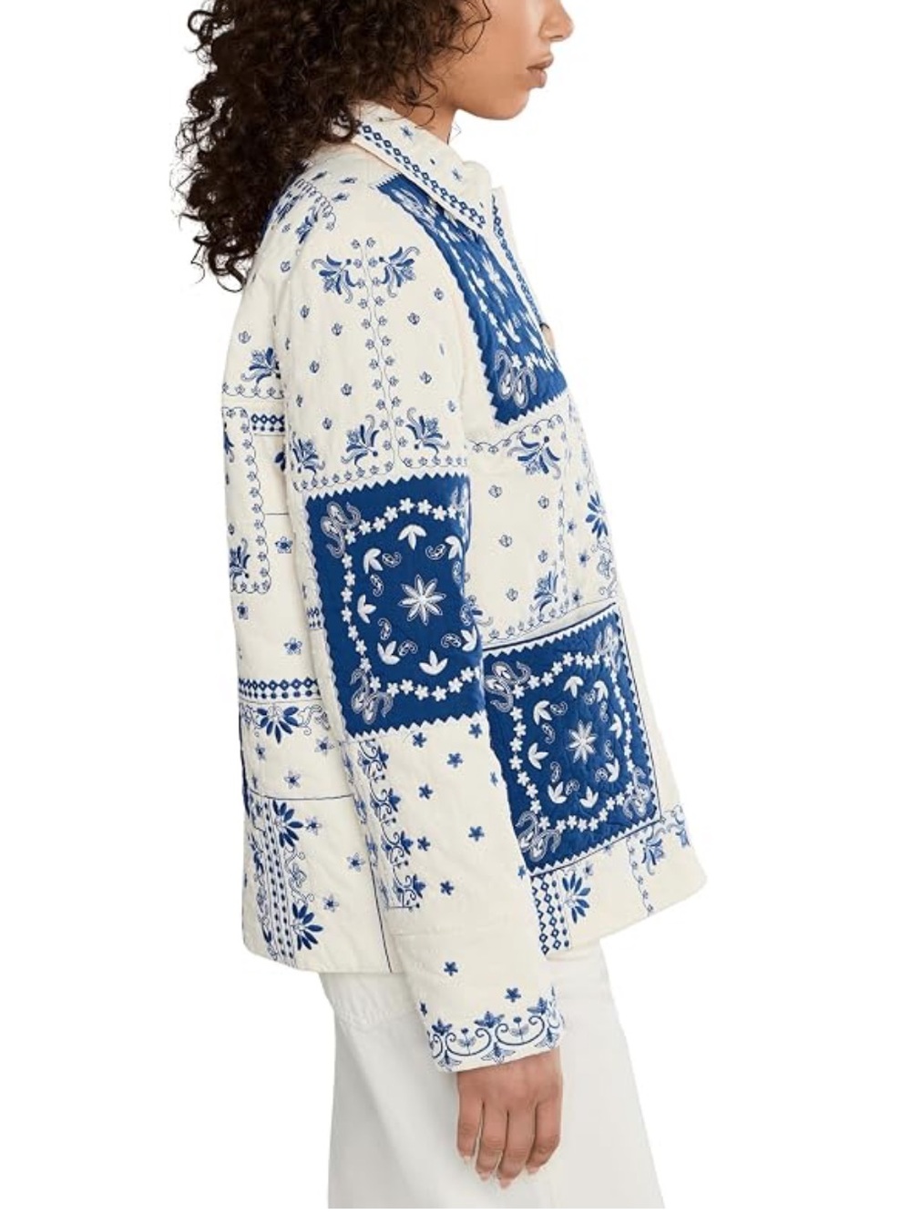 House of Harlow 1960 Quilted Jacket with Patchwork Print
